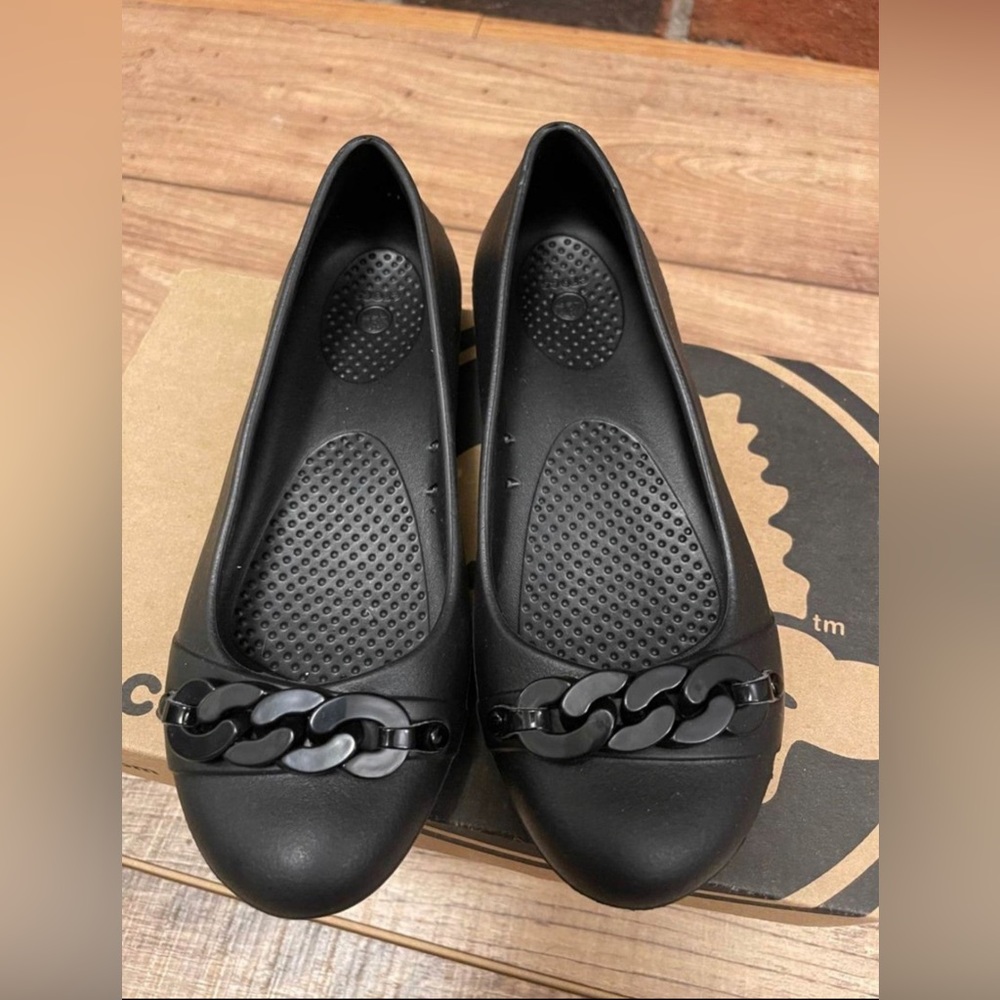 Girls ladies Gianna Link Croc ballet flats youth 4